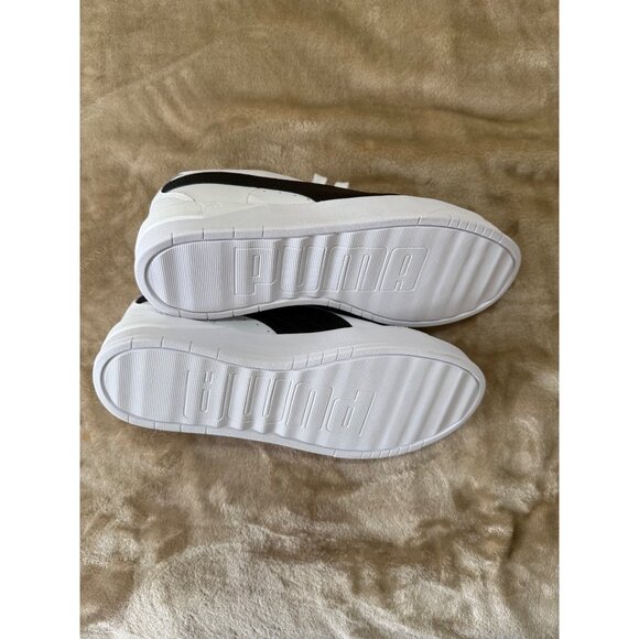 PUMA White & Black Leather Sneakers, Size 8 Women / 6.5 Men, New Without Box - Picture 7 of 7